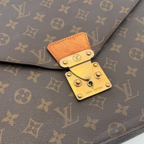 Louis Vuitton Monogram Porte Documents Senateur With Strap – Brown - Picture 2 of 11